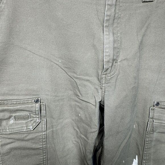 Duluth Trading Co Flex Fire Hose Cargo Pants Men 37x30 Khaki Distressed Workwear - Picture 7 of 11